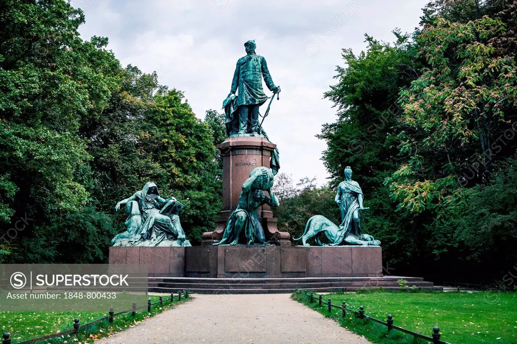 Bismarck monument in Berlin-Tiergarten, Berlin, Germany, Europe