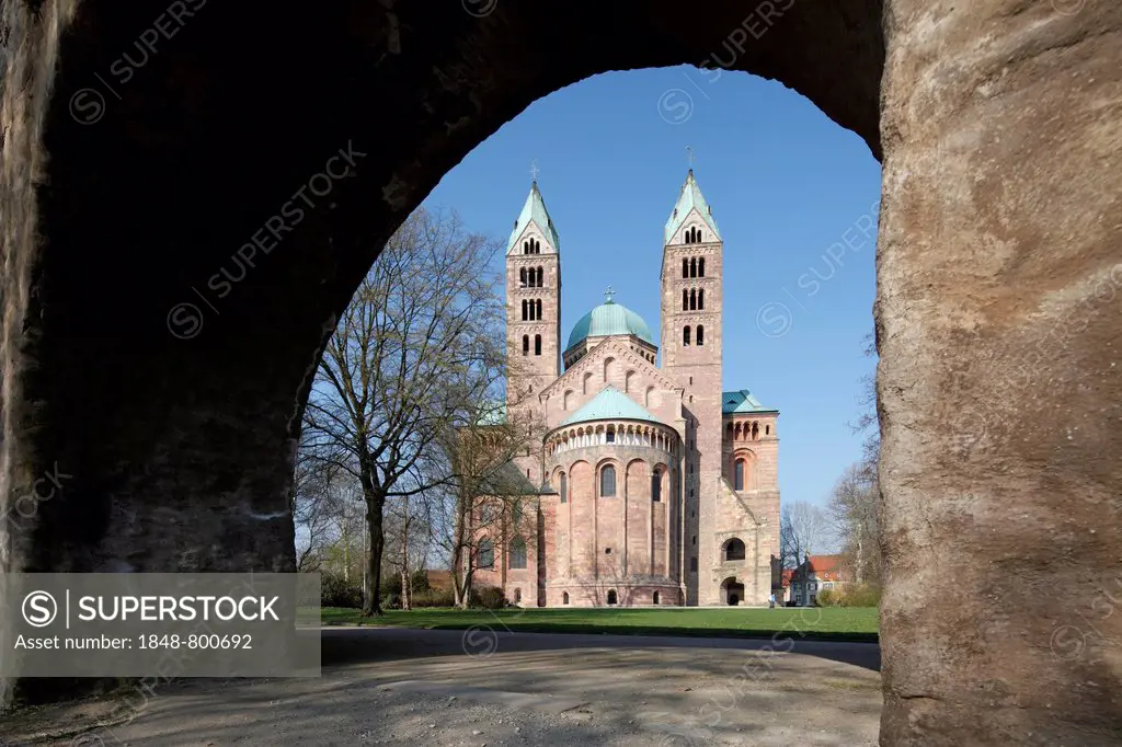 Speyer Cathedral, as seen from the east with the apse, Speyer, Rhineland-Palatinate, Germany, Europe