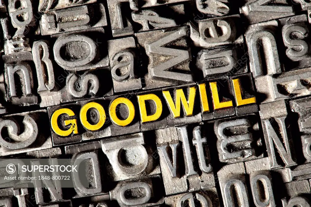 Old lead letters forming the word Goodwill