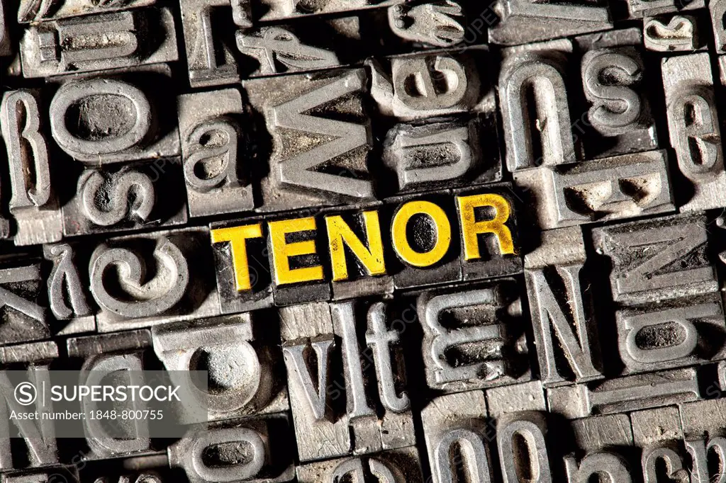 Old lead letters forming the word Tenor