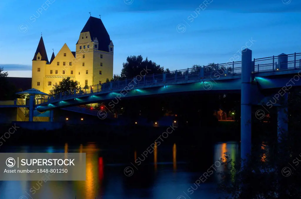 Neues Schloss castle, Danube river, Ingolstadt, Upper Bavaria, Bavaria, Germany
