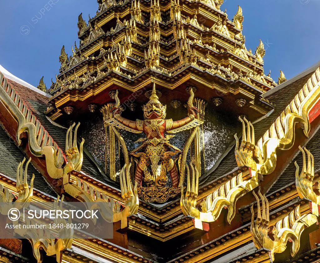 Garuda figure, Chakri Maha Prasat, Grand Royal Palace, Bangkok, Central Thailand, Thailand
