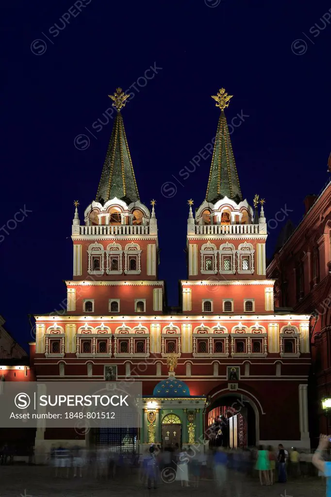 Resurrection Gate on Red Square or Krasnaya Ploshchad, Moskau, Moscow Oblast, Russia