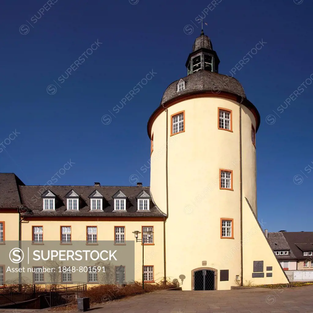 The Fat Tower, Dicker Turm, of Unteres Schloss Castle, Siegen, North Rhine-Westphalia, Germany