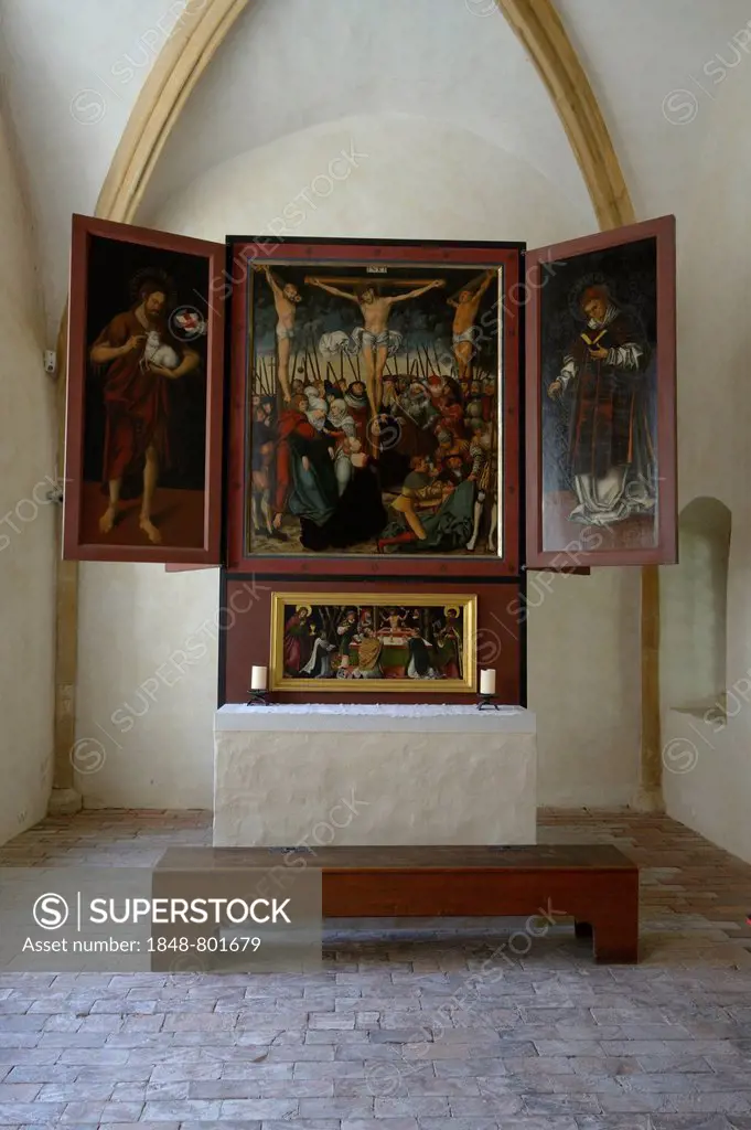 Cranach altar in the Merseburg royal chapel, Merseburg, Saxony-Anhalt, Germany