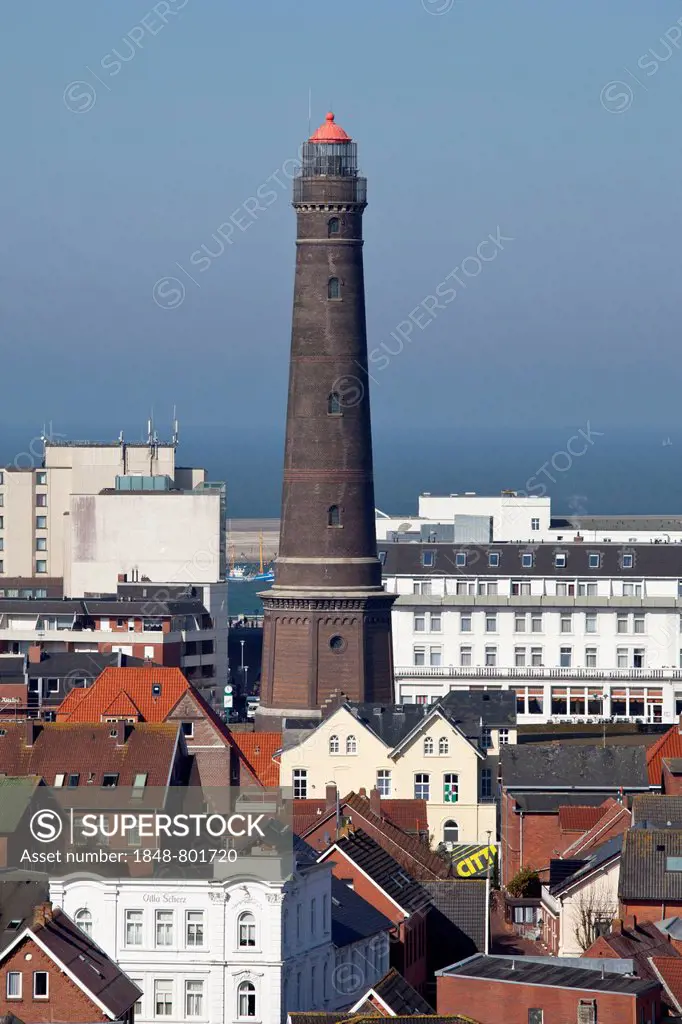 Lighthouse Borkum Grosser Light or Borkum Neuer Light, Borkum, East Frisian Islands, East Frisia, Lower Saxony, Germany