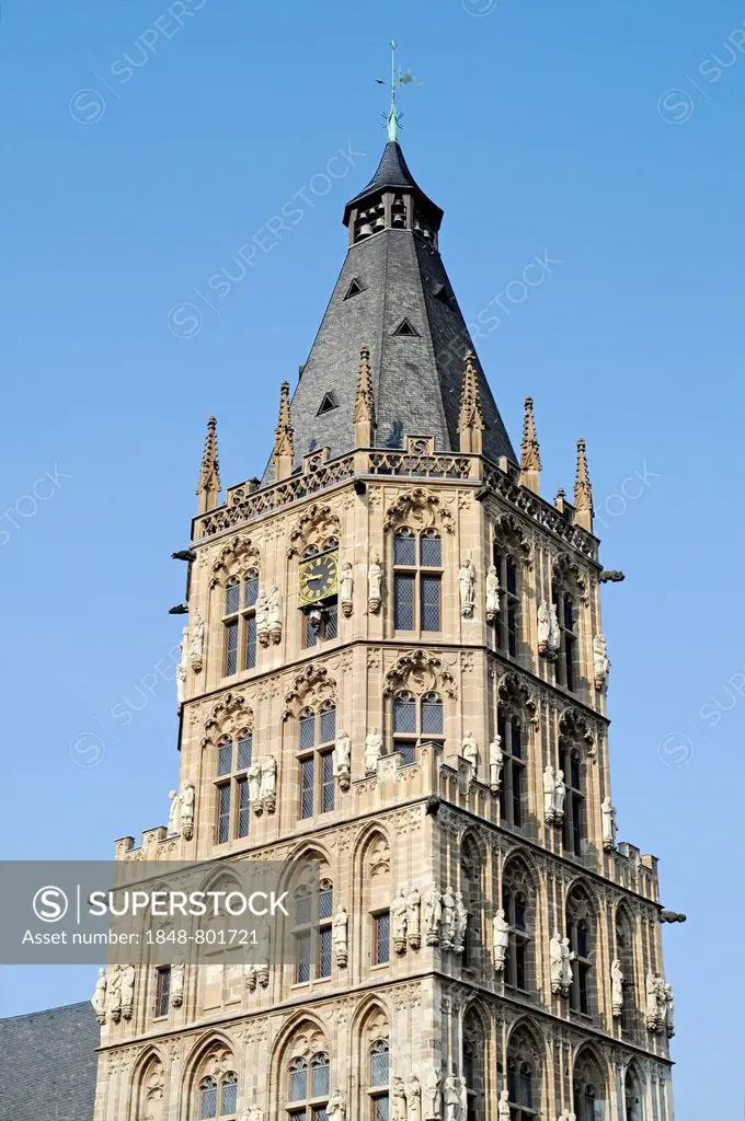 Town Hall Tower, historic town hall, Cologne, Rhineland, North Rhine-Westphalia, Germany
