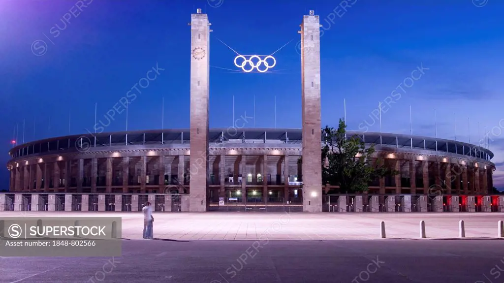 Olympic stadium, evening, Berlin, Germany