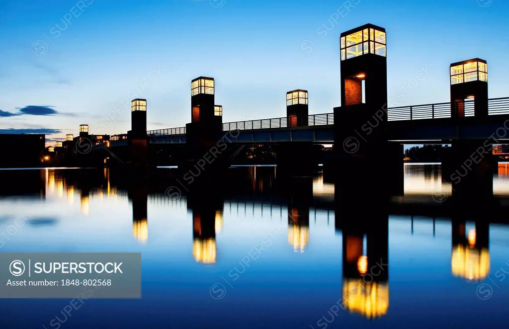 Spandauer Sea-Bridge in the evening, Berlin, Germany