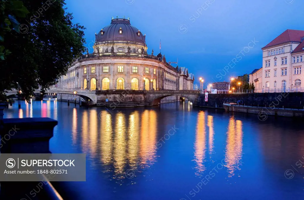Museum island, Bode Museum in the evening, Berlin, Germany