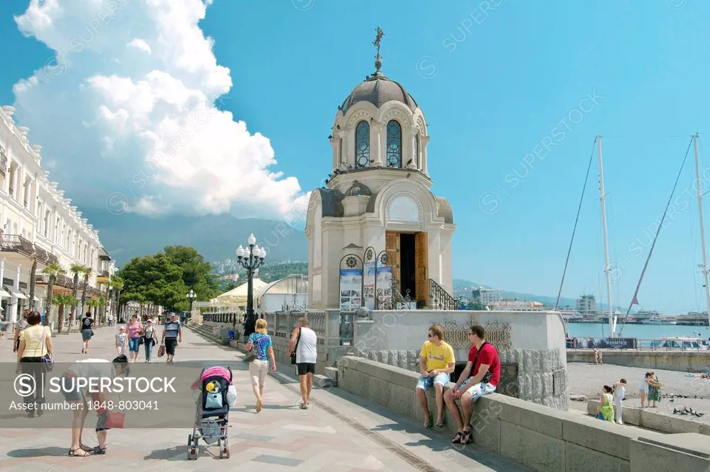 Orthodox church on the seafront of Yalta