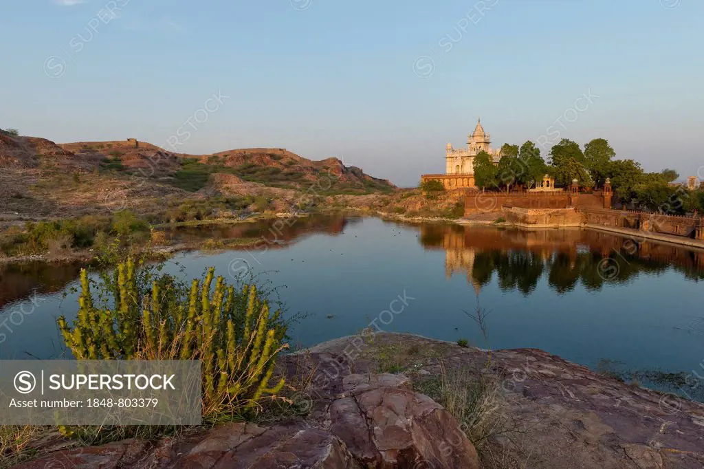 Marble Jaswant Thada Mausoleum in the evening light