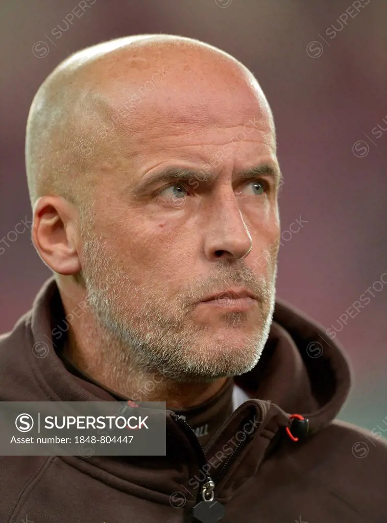 Michael Frontzeck, coach of FC St. Pauli, portrait, Mercedes-Benz Arena, Stuttgart, Baden-Wuerttemberg, Germany, Europe