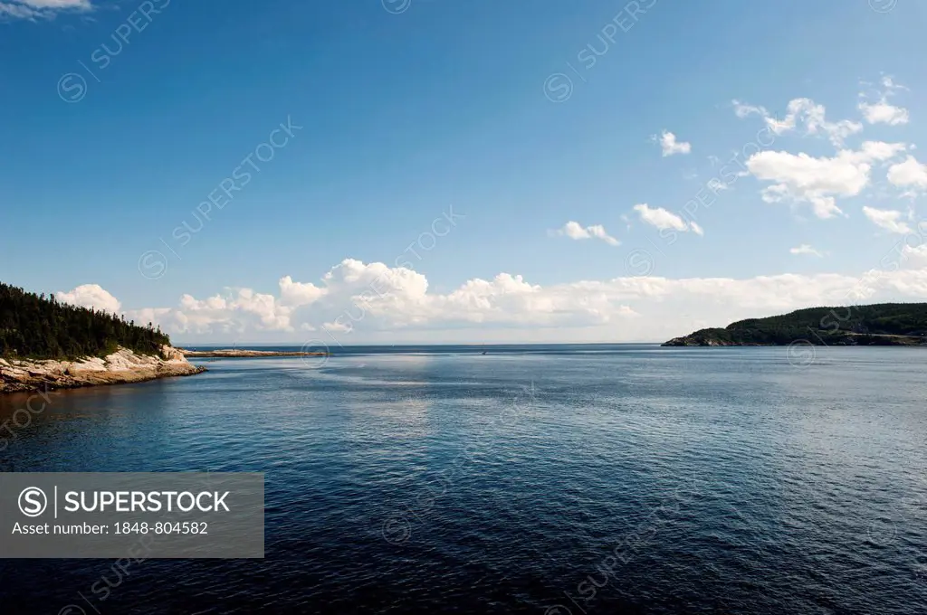 Mouth of the Saguenay Fjord in the St. Lawrence River, Tadoussac, Charlevoix region, Parc marin du Saguenay-Saint-Laurent, Saguenay-St. Lawrence Marin...