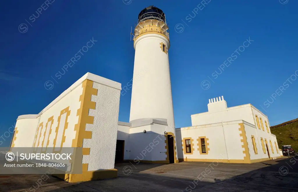 Lighthouse Rua Reidh Lighthouse, Melvaig, Gairloch, Wester Ross, Scotland, United Kingdom, Europe