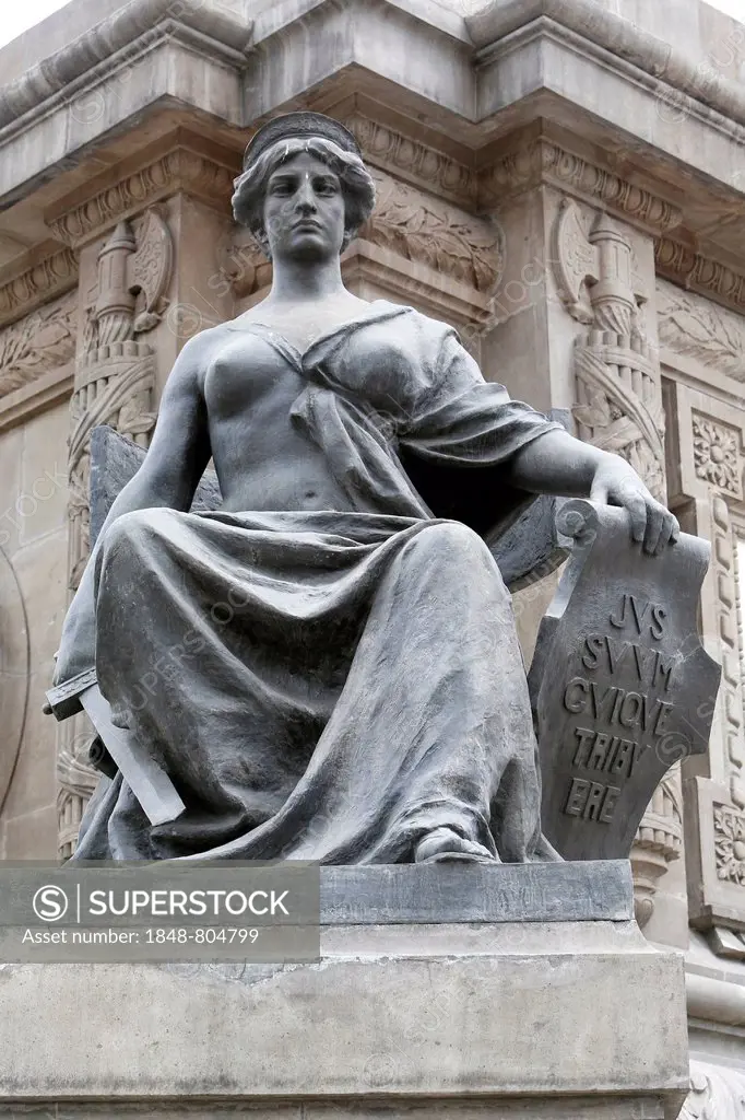 Statue of Justice at the base of El Ángel de la Independencia or The Angel of Independence, Mexico City, Federal District, Mexico