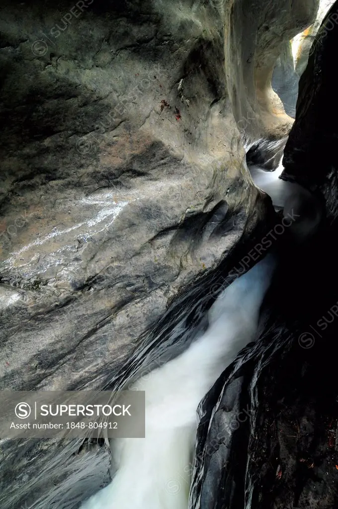 The Corkscrew Chute of the Truemmelbach Falls, near Trümmelbach, Canton of Bern, Switzerland