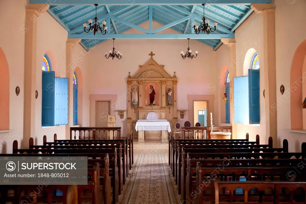Interior of the church in the village of Vinales, Viñales, Pinar del Río Province, Cuba