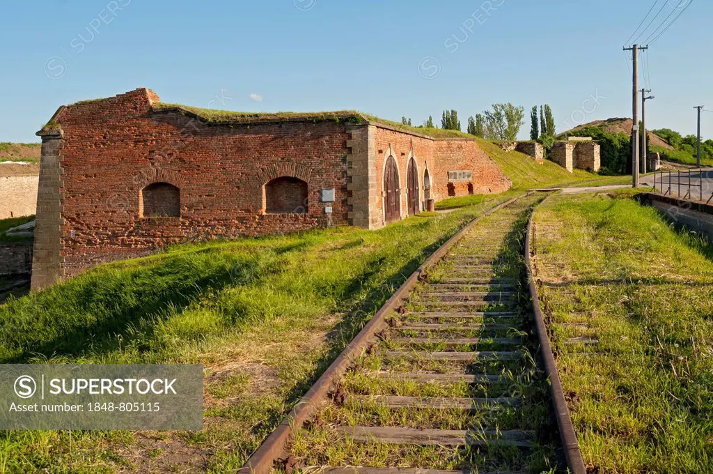 Rail track near the funeral rooms, Terezin Memorial, Terezín, Ústí nad Labem Region, Czech Republic