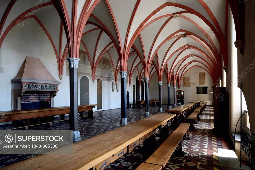 Convent refectory, Malbork, Europe's largest medieval castle complex, Malbork, Pomeranian Voivodeship, Poland