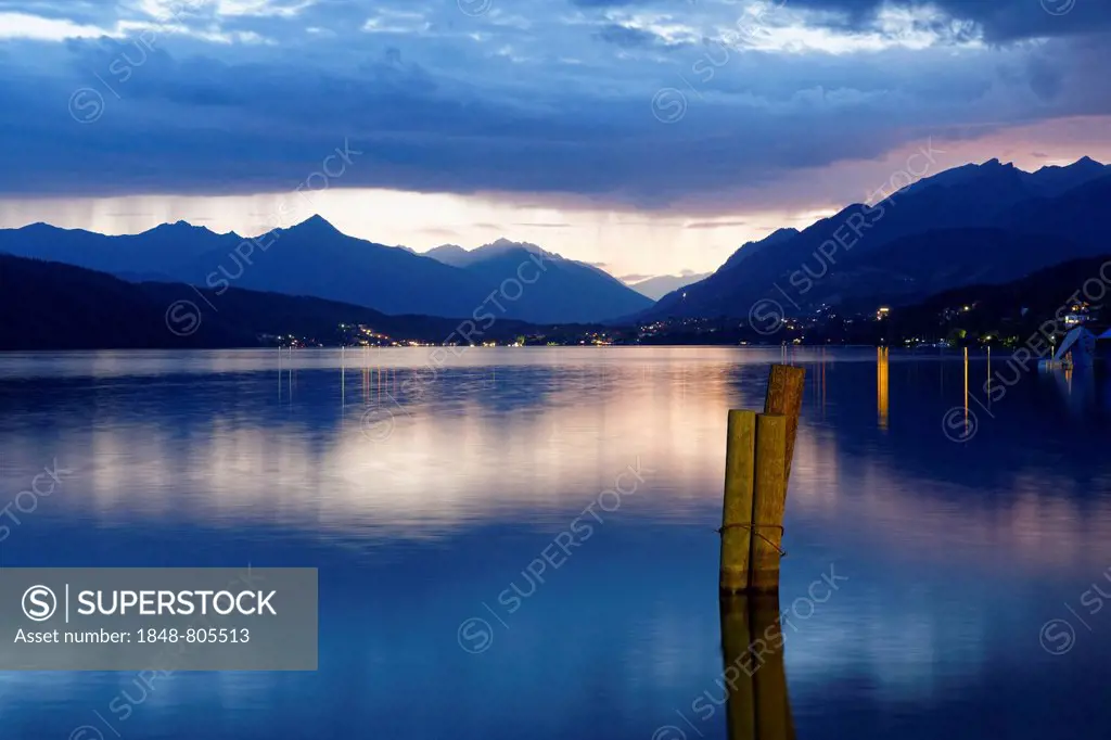 Lake Millstatt, evening mood, Millstatt am See, Spittal an der Drau, Carinthia, Austria