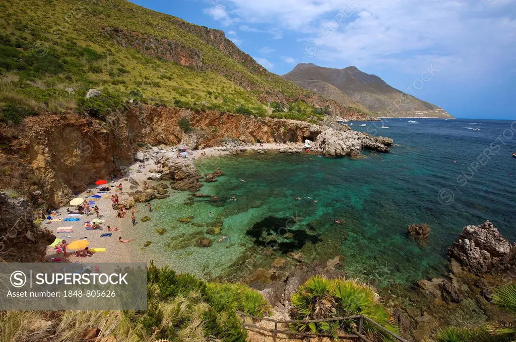 Beach cove, Naturreservat Zingaro, San Vito lo Capo, Province of Trapani, Sicily, Italy