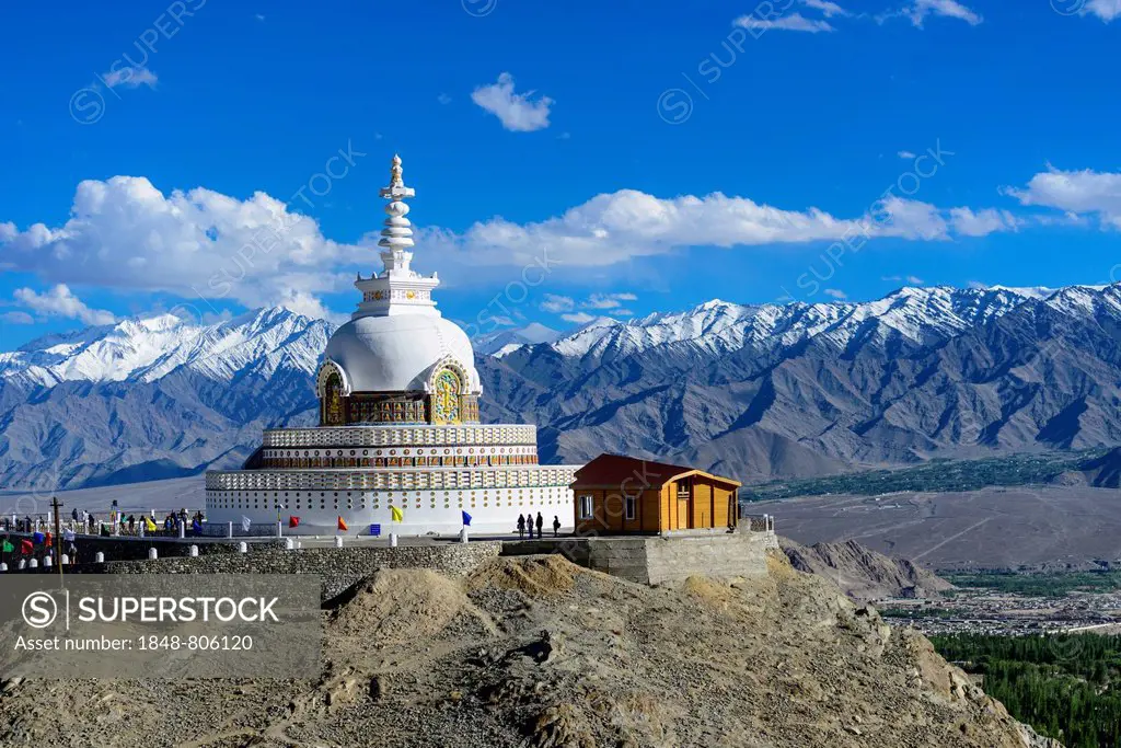 Shanti Stupa, Leh, Ladakh, Jammu und Kashmir, Indien, Ladakh, Jammu and Kashmir, India