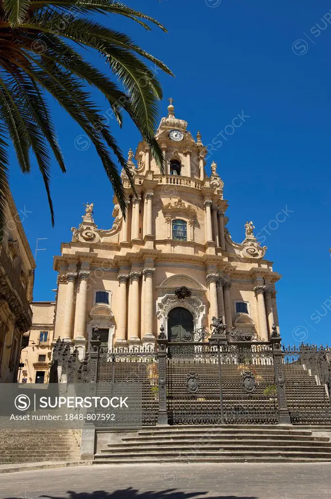 Church San Giorgio and Piazza Duomo square, Ragusa Ibla, Ragusa, Ragusa Province, Sicily, Italy