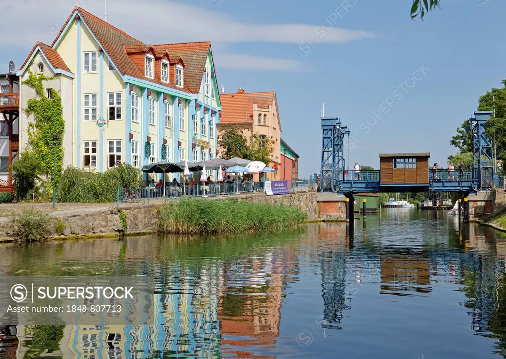 Lift bridge, Plau am See, Mecklenburg-Western Pomerania, Germany