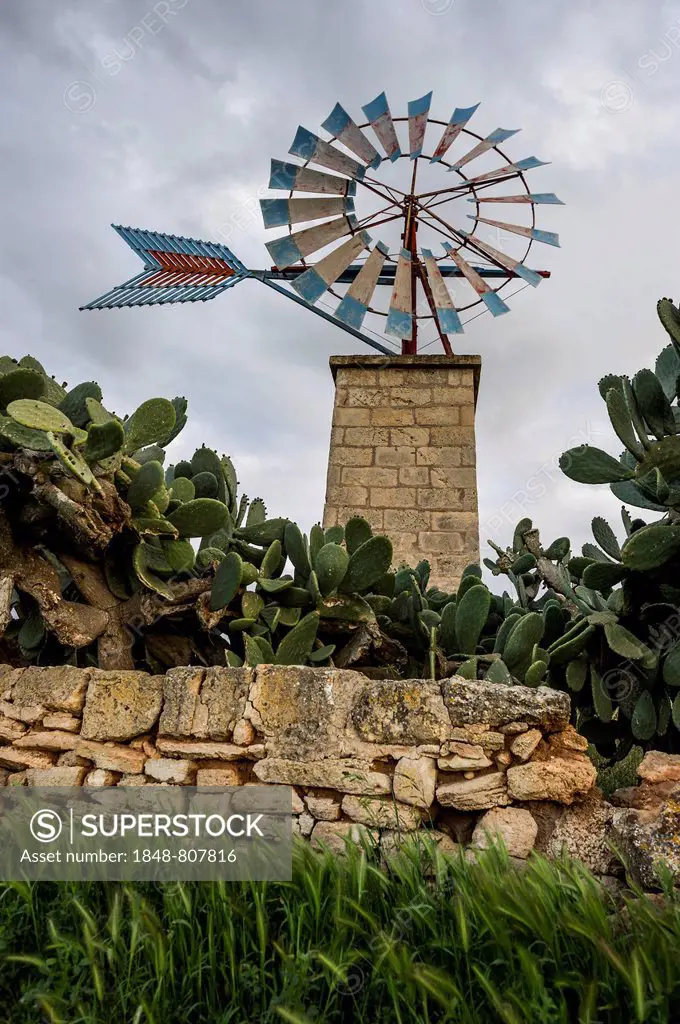 Small traditional windmill, Sant Jordí, Palma de Mallorca, Majorca, Balearic Islands, Spain