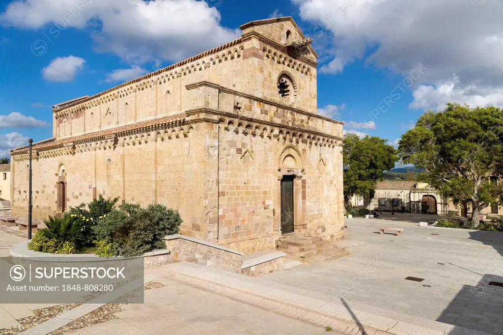 Romanesque-Pisan Cathedral of Santa Maria di Monserrato, consecrated in 1312, Sulcis, Sardinia, Italy