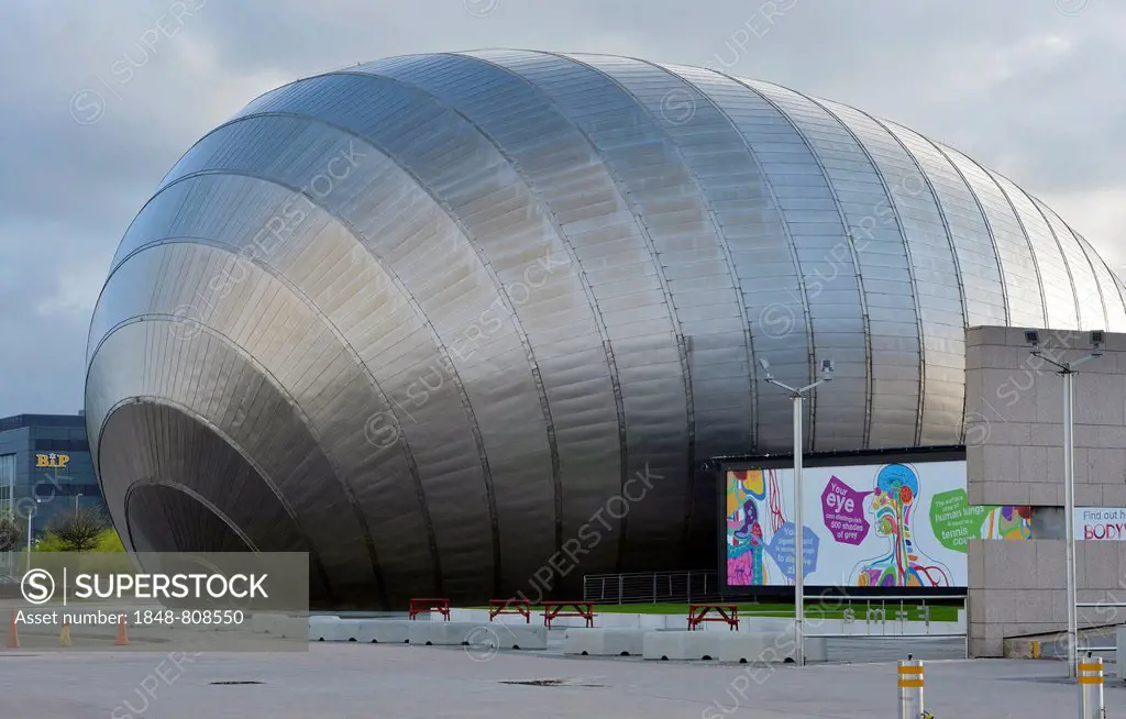 Glasgow Science Centre with Science Mall and IMax, Glasgow, Scotland, United Kingdom