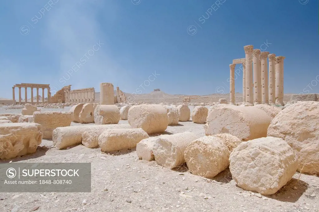 Temple of Bel, ruins in the ancient city of Palmyra, Palmyra, Tadmur, Palmyra District, Homs Governorate, Syria
