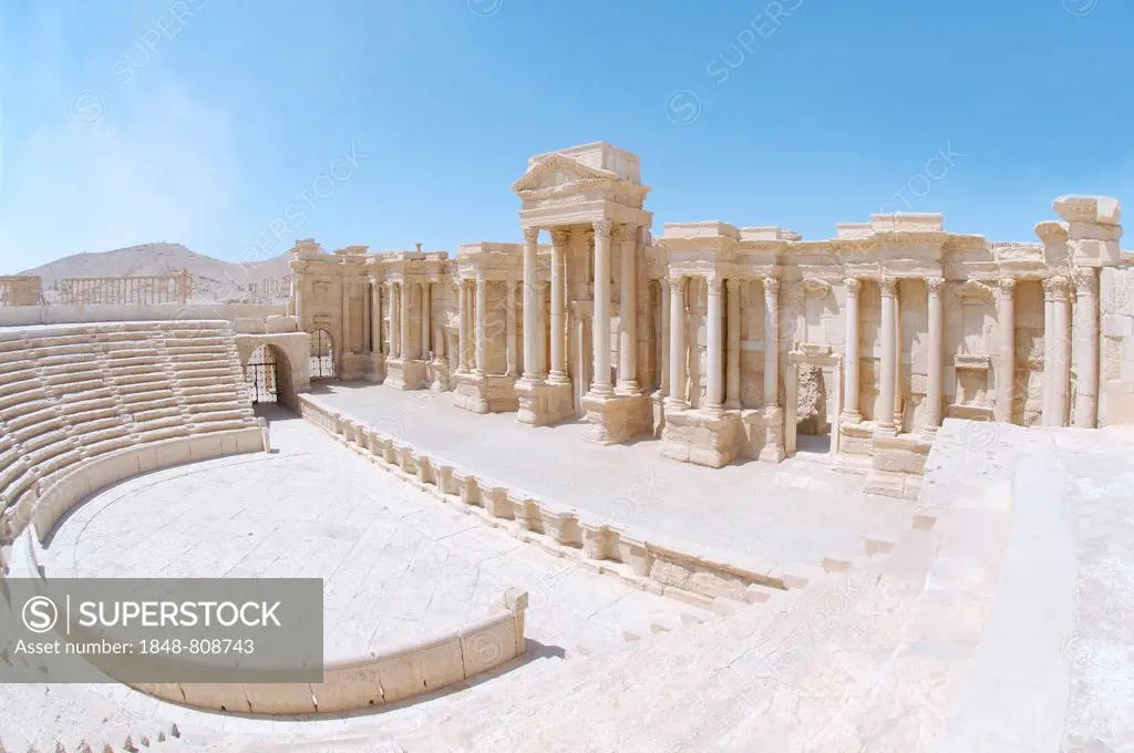 Amphitheater in the ancient city of Palmyra, Palmyra, Tadmur, Palmyra District, Homs Governorate, Syria