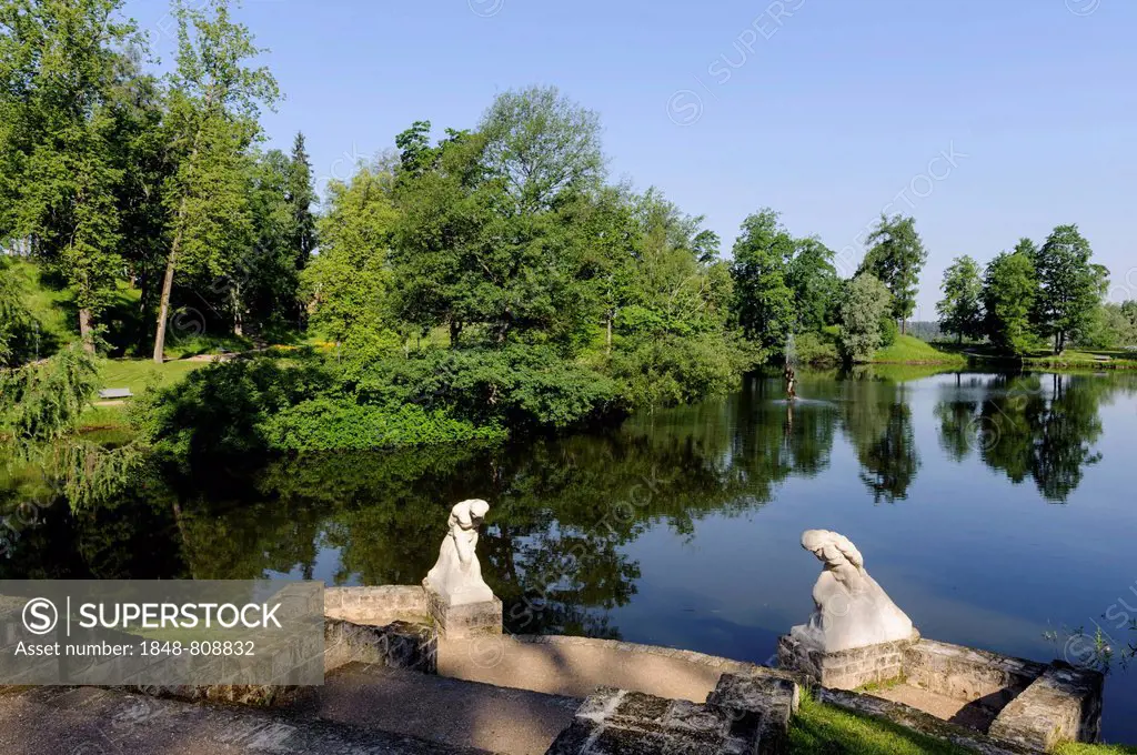 Pond in the Palace Gardens, Cesis, Livland, Latvia