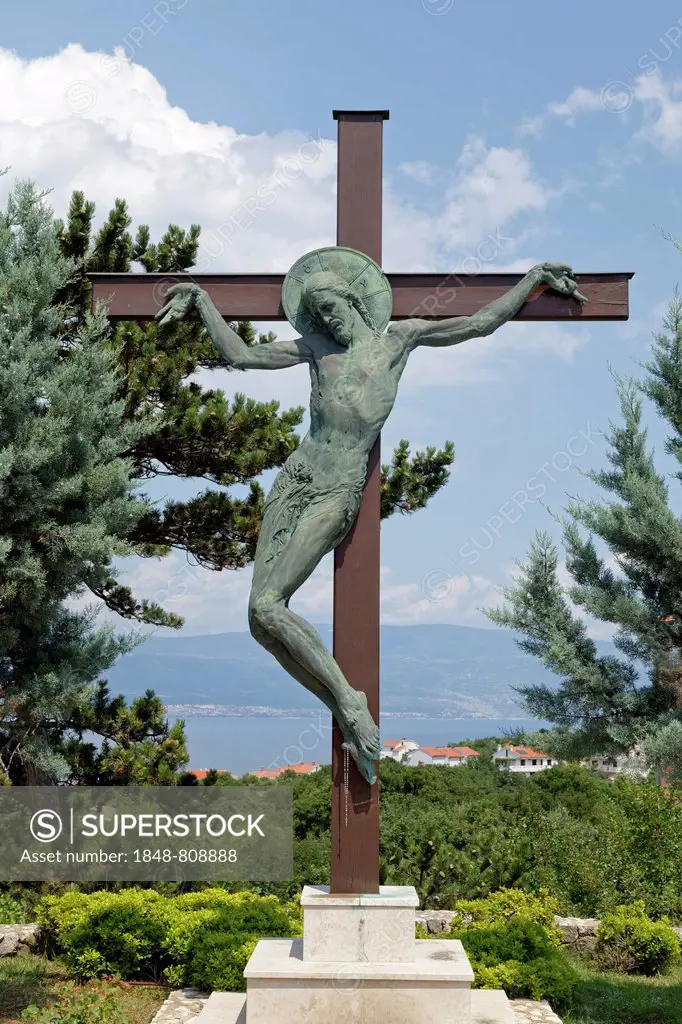 Crucifix above Vrbnik, Vrbnik, Krk, Kvarner Gulf, Croatia