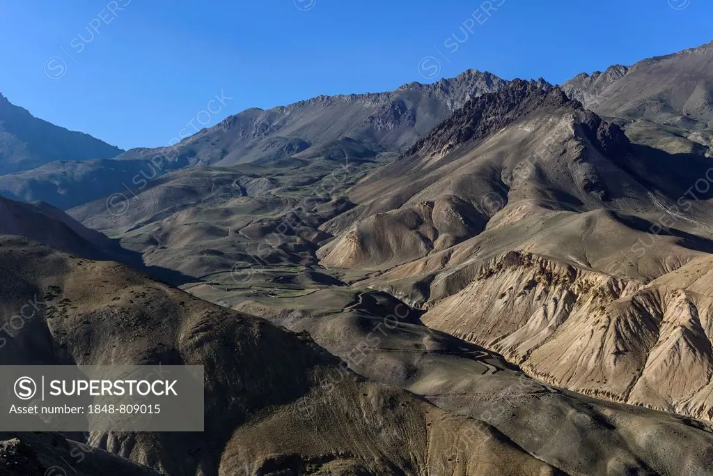 Barren landscape at an altitude of 4.000 m, Lamayuru, Ladakh, Jammu and Kashmir, India