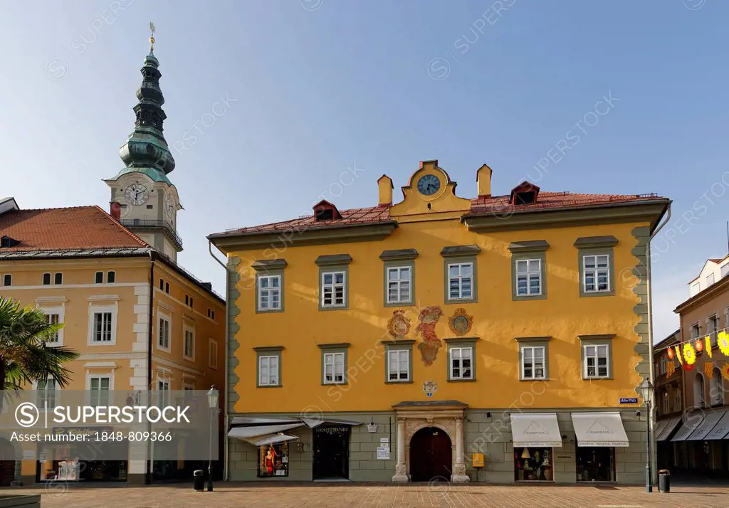 Old Town Hall, Alter Platz square, historic center, Klagenfurt, Carinthia, Austria