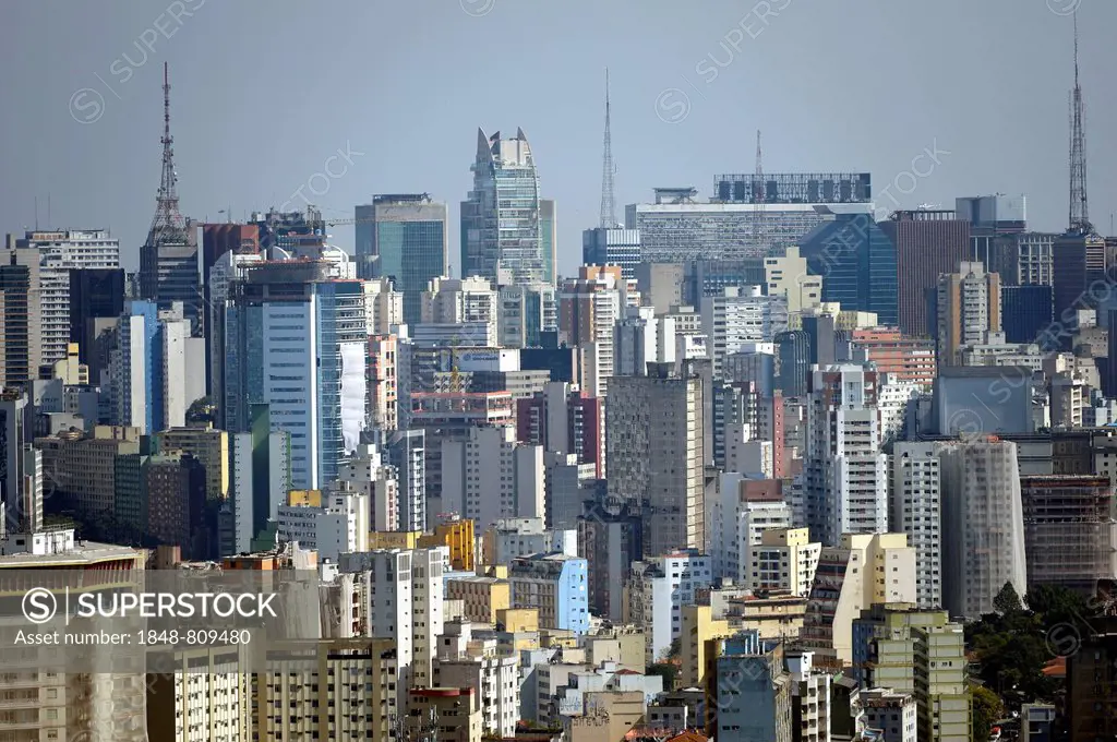 Skyscrapers, sea of houses, Sío Paulo, Sío Paulo, Brazil