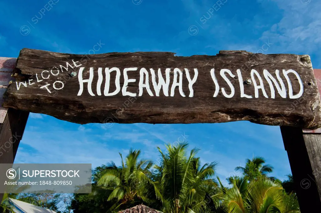 Entrance gate to Hideaway Island, Hideaway Island, Shefa Province, Vanuatu