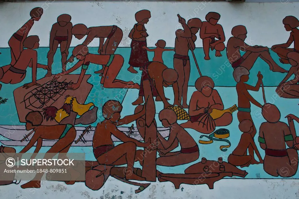 Pacific wall painting, Efate Island, Shefa Province, Vanuatu