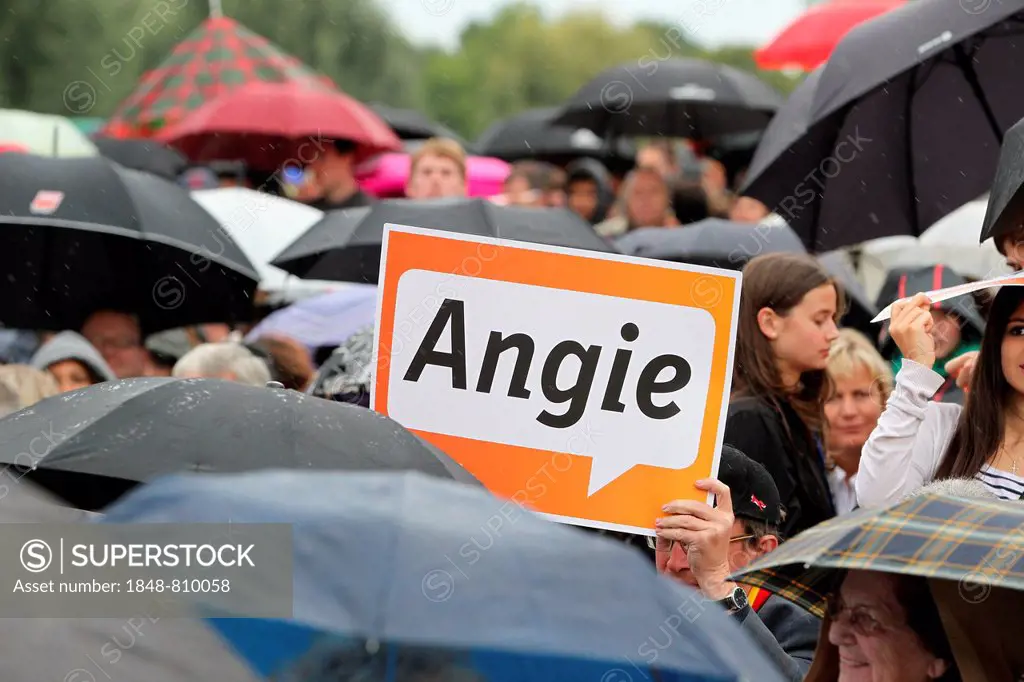 Angie poster at an election rally of the CDU, Koblenz, Rhineland-Palatinate, Germany