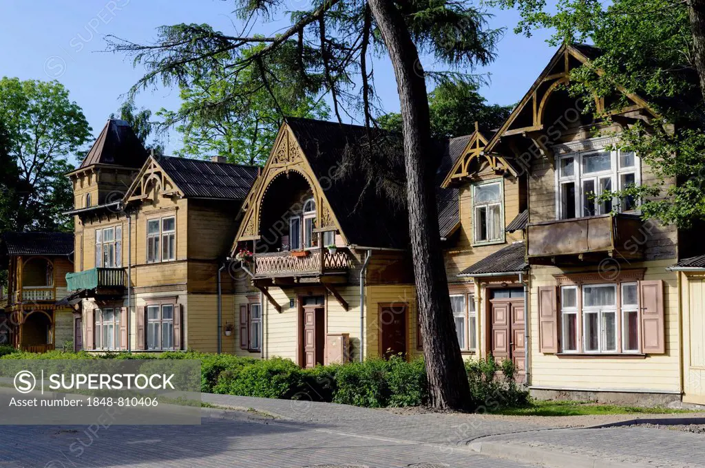 Wooden houses, Liepaja, Courland region, Latvia