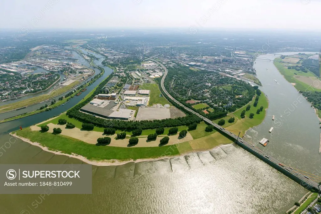 Aerial view, Port of Duisburg, Homberg, Duisburg, North Rhine-Westphalia, Germany