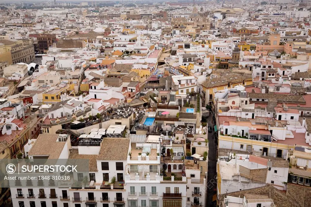 View of the city of Seville, Seville, Seville province, Andalusia, Spain