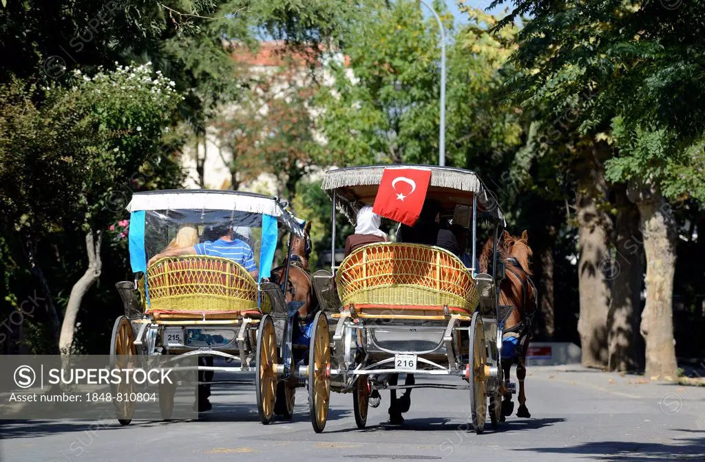 Horse-drawn carriages, Büyükada, Prince Islands, Istanbul, Asian side, Istanbul Province, Turkey