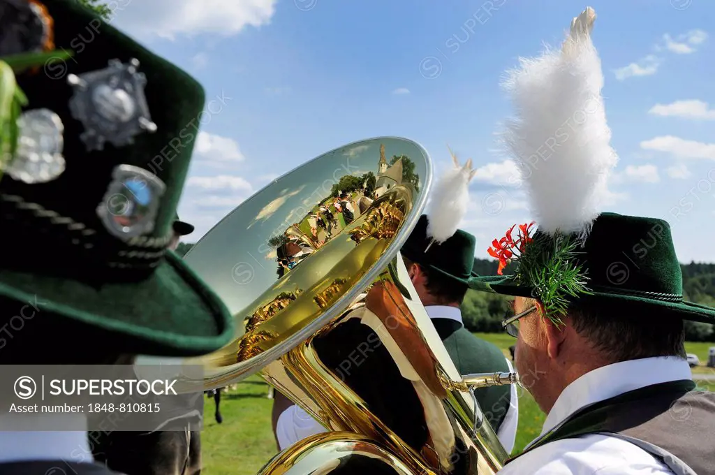 Marching band, Leonhardiritt procession, Harmating, Egling, Upper Bavaria, Bavaria, Germany