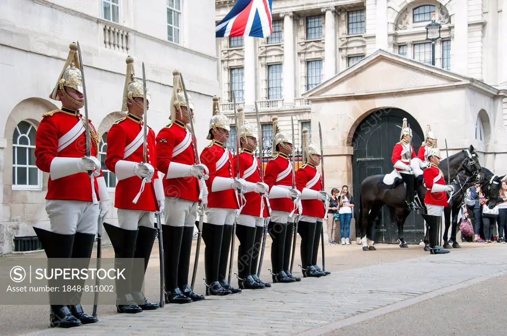 Horse Guards Parade, changing of the guard, Southwark, London, London region, England, United Kingdom