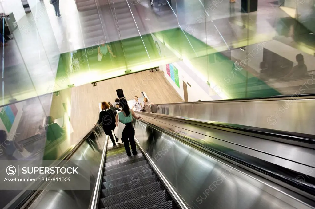 Escalator at the Tate Modern, Southwark, London, London region, England, United Kingdom