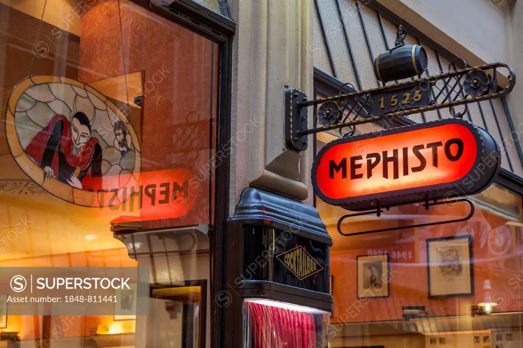 Mephisto bar in the Maedlerpassage arcade, Leipzig, Saxony, Germany
